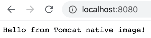 Hello from Tomcat native image!